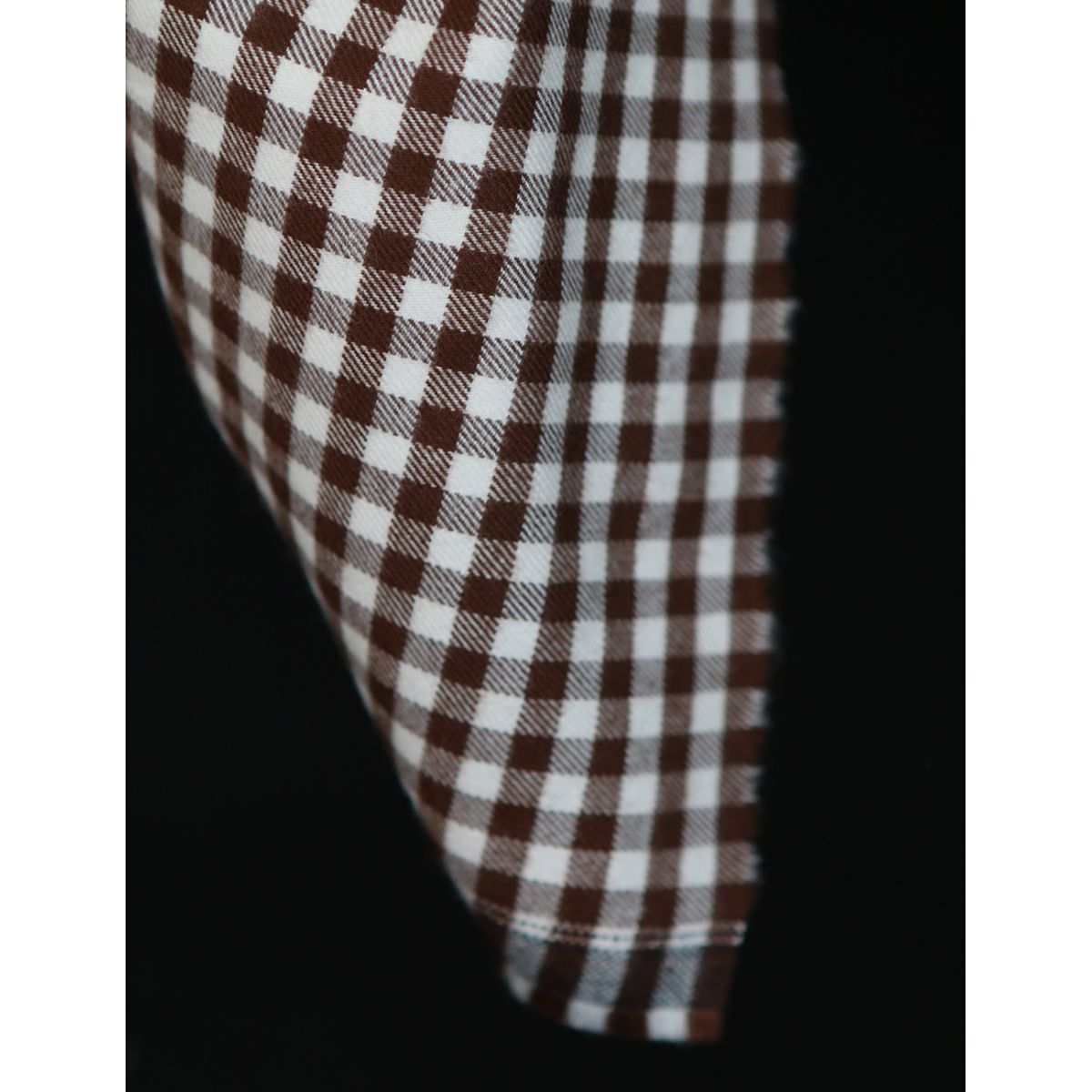 Gary - Coton gratté organique tissage vichy marron