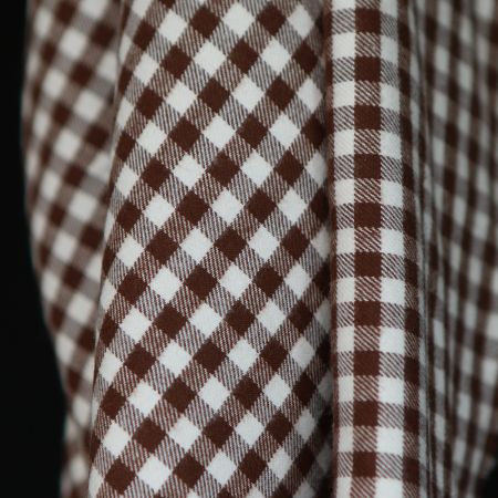 Gary - Coton gratté organique tissage vichy marron