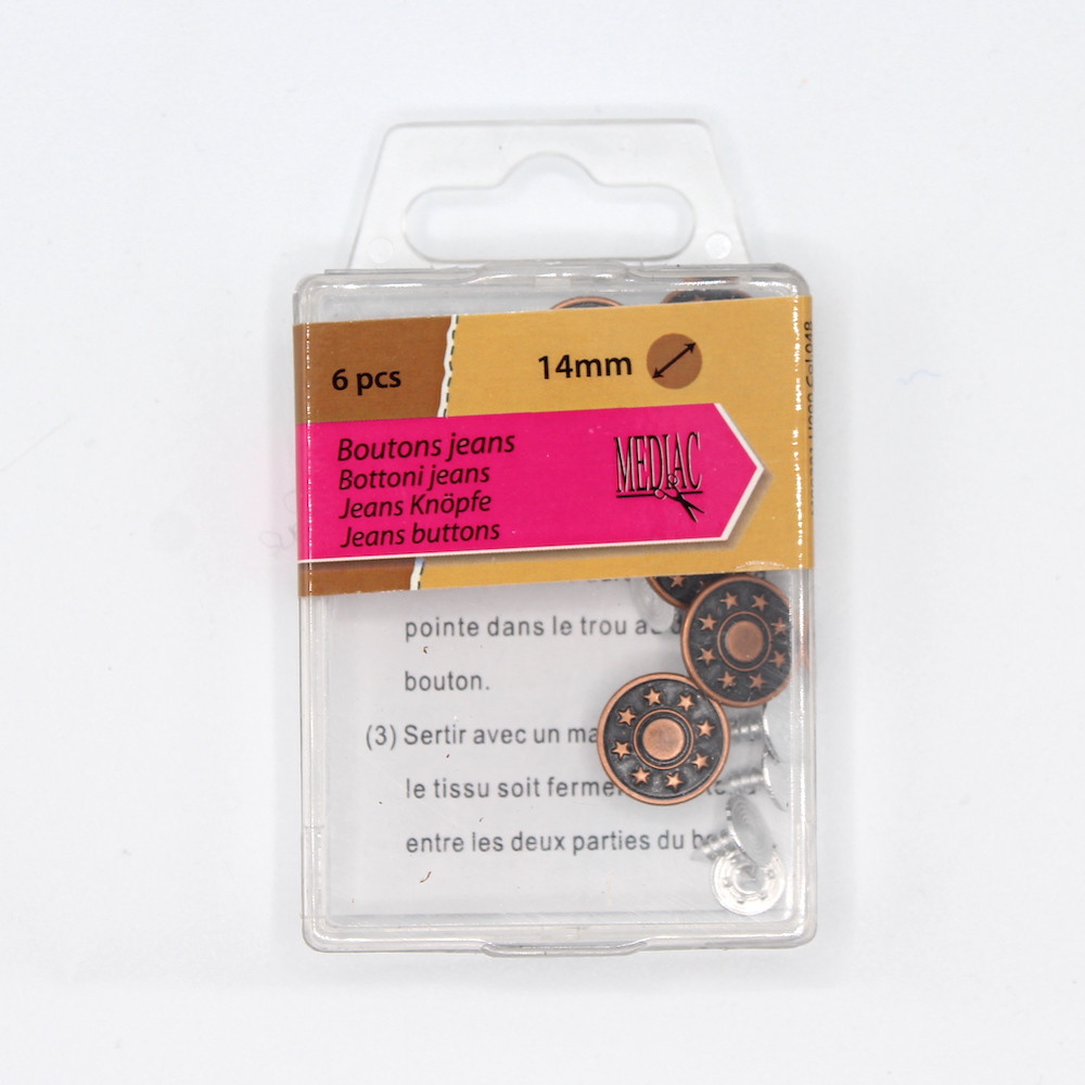 Bouton de jean coloris BRONZE (taille au choix)