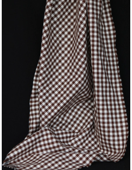 Gary - Coton gratté organique tissage vichy marron