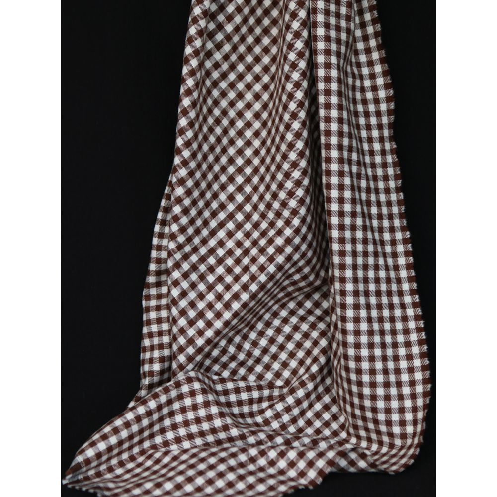 Gary - Coton gratté organique tissage vichy marron