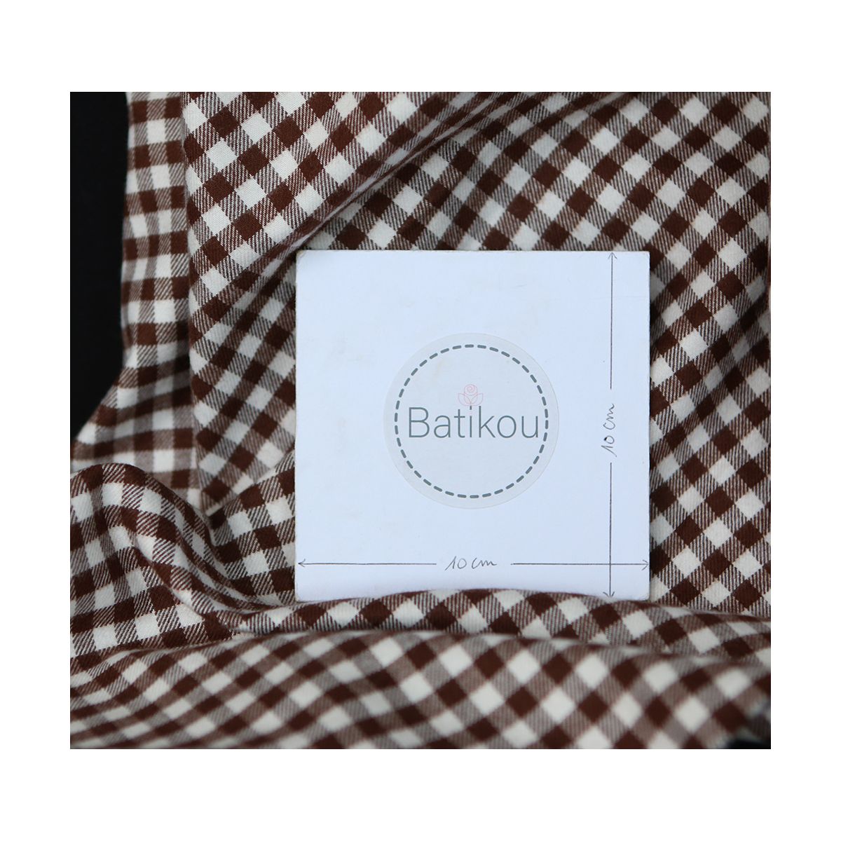 Gary - Coton gratté organique tissage vichy marron