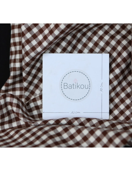 Gary - Coton gratté organique tissage vichy marron