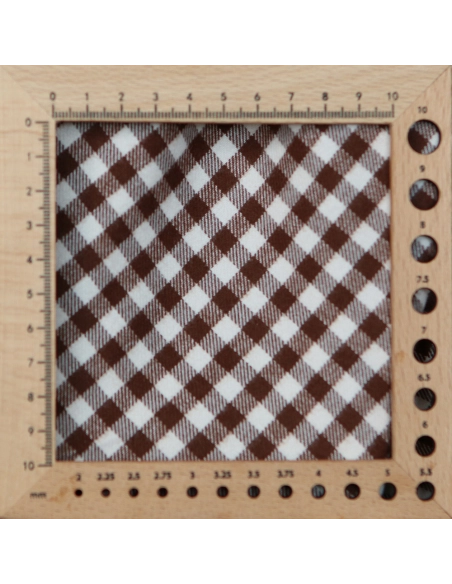 Gary - Coton gratté organique tissage vichy marron