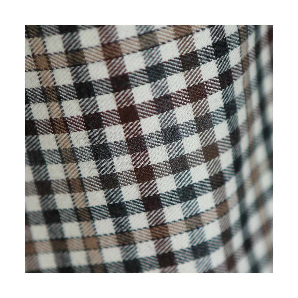 Douglas - Coton gratté organique vichy écru beige et marron