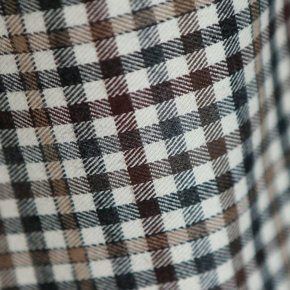 Douglas - Coton gratté organique vichy écru beige et marron