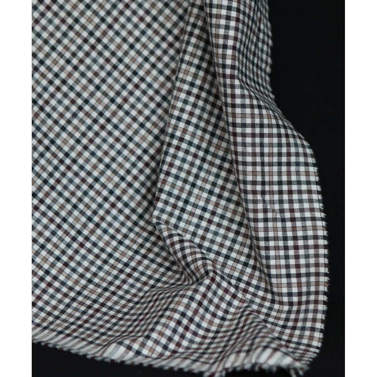 Douglas - Coton gratté organique vichy écru beige et marron