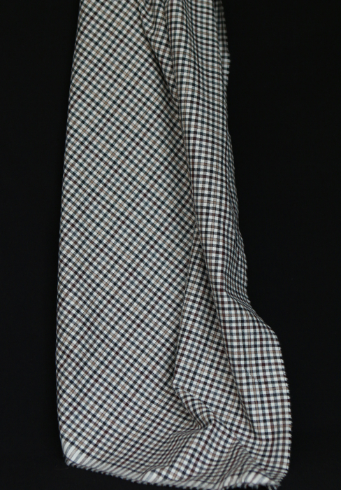 Douglas - Coton gratté organique vichy écru beige et marron