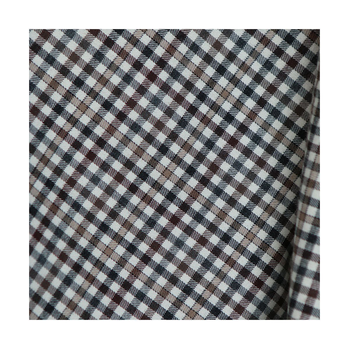 Douglas - Coton gratté organique vichy écru beige et marron