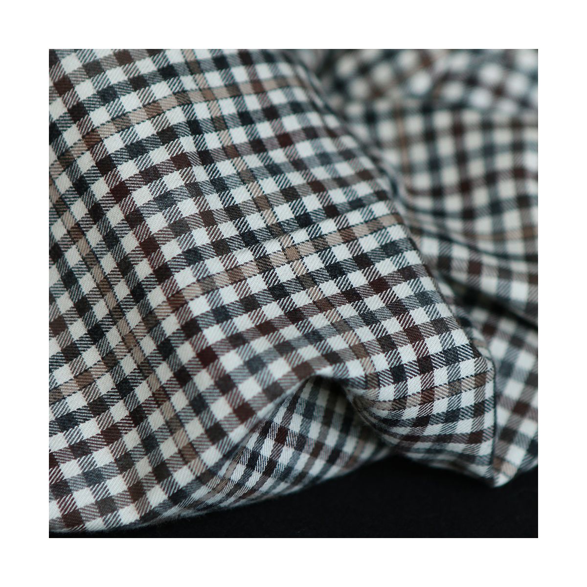 Douglas - Coton gratté organique vichy écru beige et marron