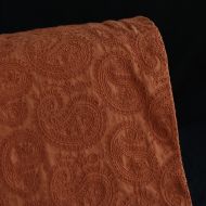 Amanda - Voile de coton brodé coloris roux caramel