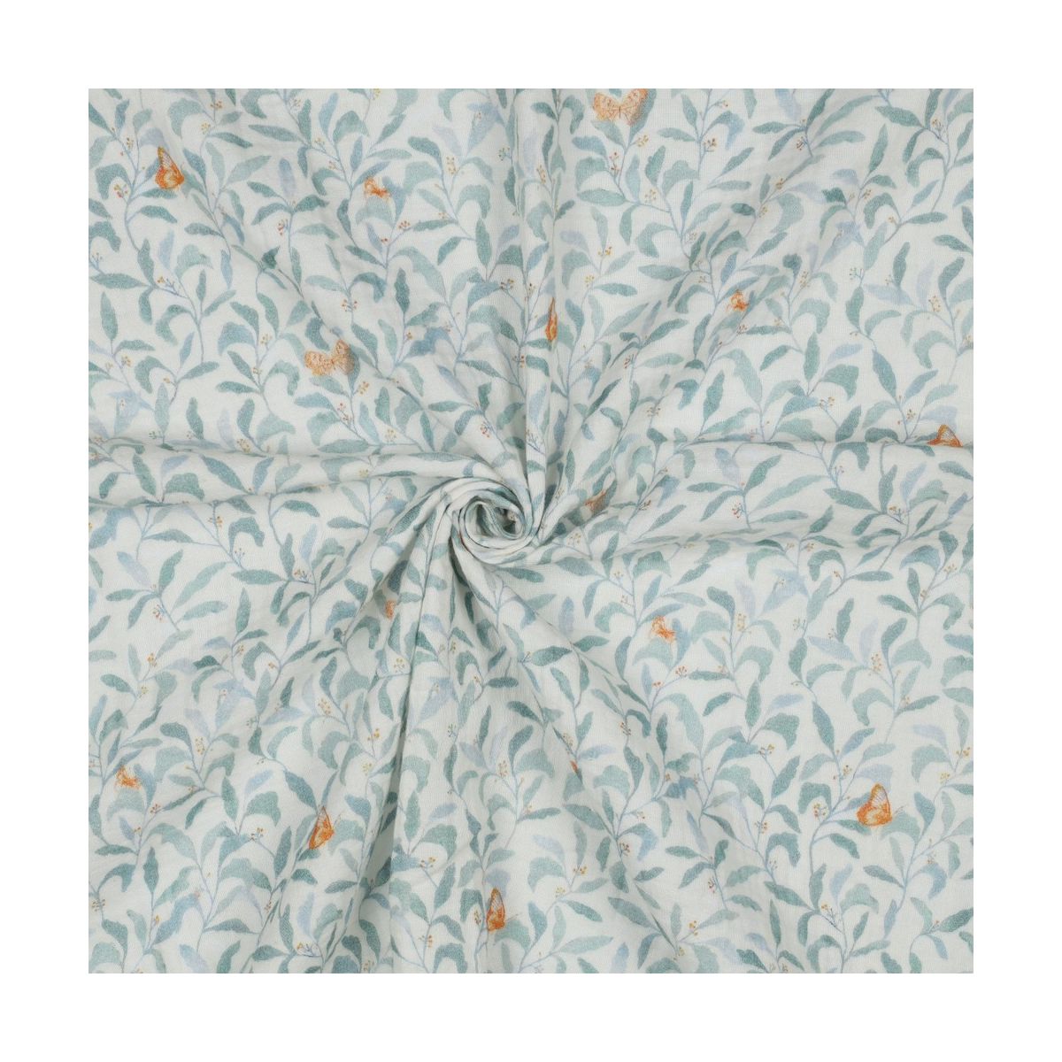 Double gaze de coton branchages et papillons discrets Double gaze de coton branchages et papillons discrets