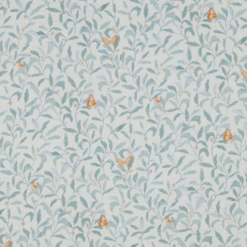 Double gaze de coton branchages et papillons discrets