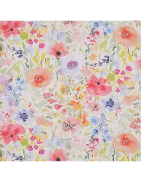 Millie - Batiste de coton douce à imprimé fleuri aquarelle