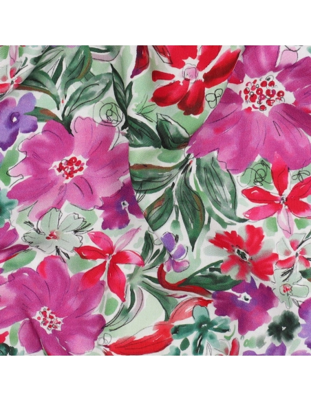 Joy - Viscose Ecovero imprimé fleuri purple