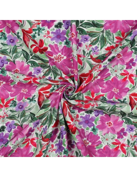 Joy - Viscose Ecovero imprimé fleuri purple