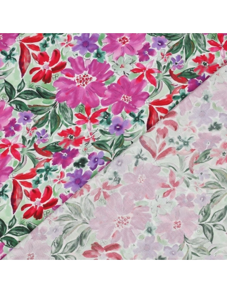 Joy - Viscose Ecovero imprimé fleuri purple