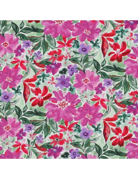 Joy - Viscose Ecovero imprimé fleuri purple