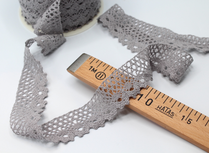 Galon coton crochet 35mm x 1m grège 2