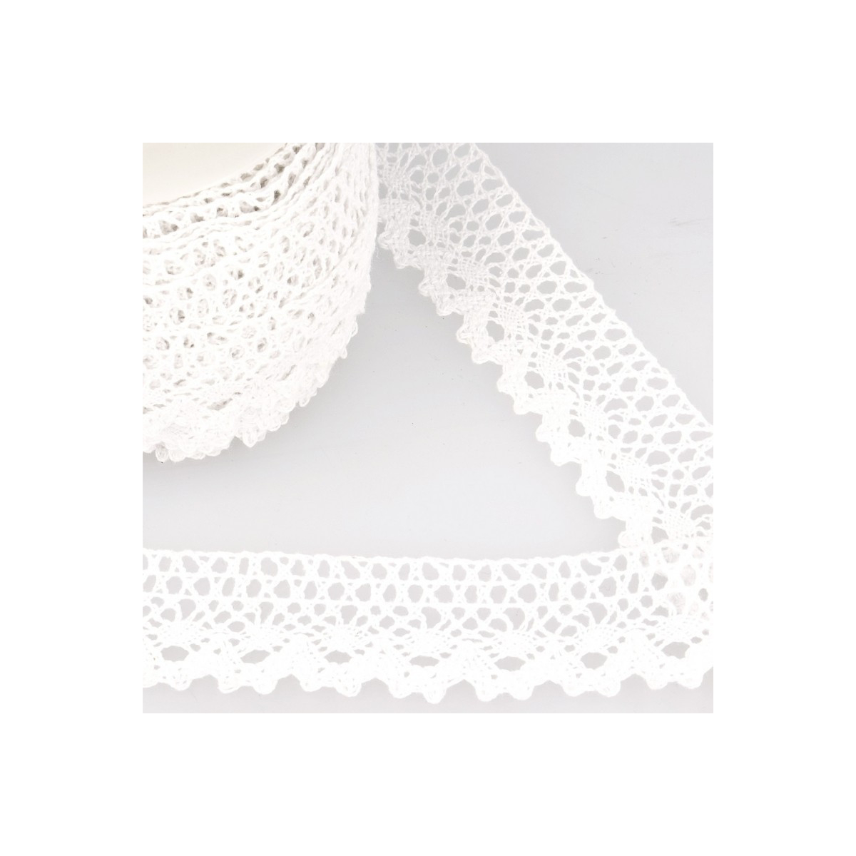 Galon coton crochet 35mm x 1m grège Galon coton crochet 35mm x 1m grège