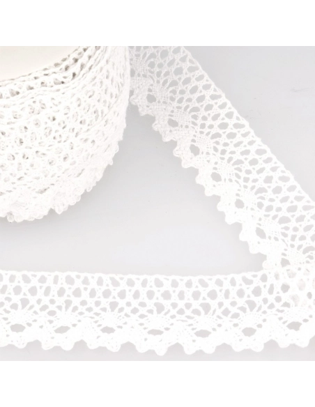 Galon coton crochet 35mm x 1m grège