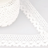 Galon coton crochet 35mm x 1m grège