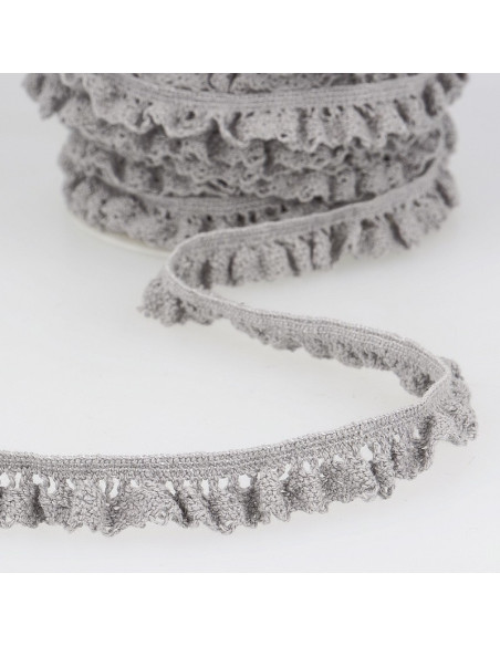 Galon coton crocheté élastique  15mm x 1m ecru