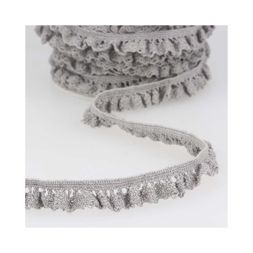 Galon coton crocheté élastique  15mm x 1m ecru