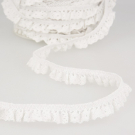 Galon coton crocheté élastique  15mm x 1m ecru