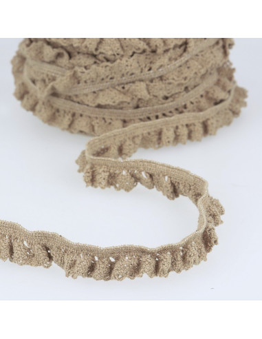 Galon coton crocheté élastique  15mm x 1m ecru