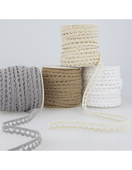 Galon coton crochet 15mm x 1M Coloris au choix