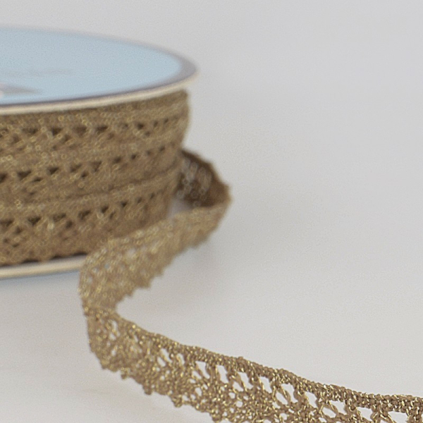 Galon dentelle métallisée 100% coton 10mm x1M 2