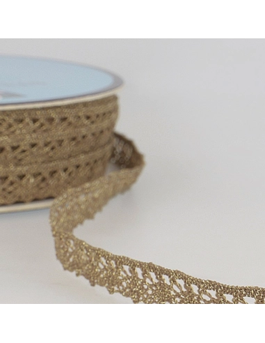 Galon dentelle métallisée 100% coton 10mm x1M