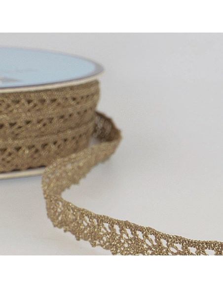 Galon dentelle métallisée 100% coton 10mm x1M