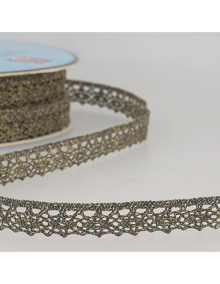 Galon dentelle métallisée 100% coton 10mm x1M