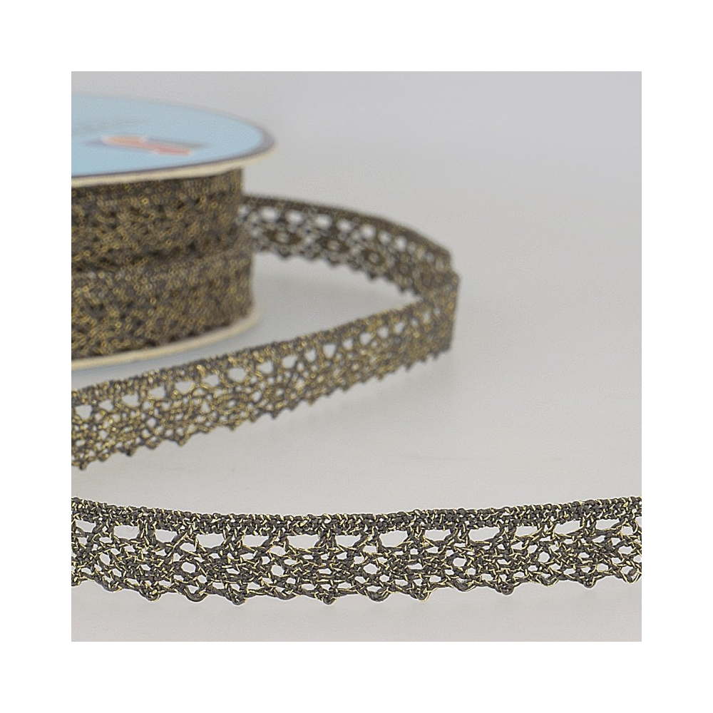 Galon dentelle métallisée 100% coton 10mm x1M