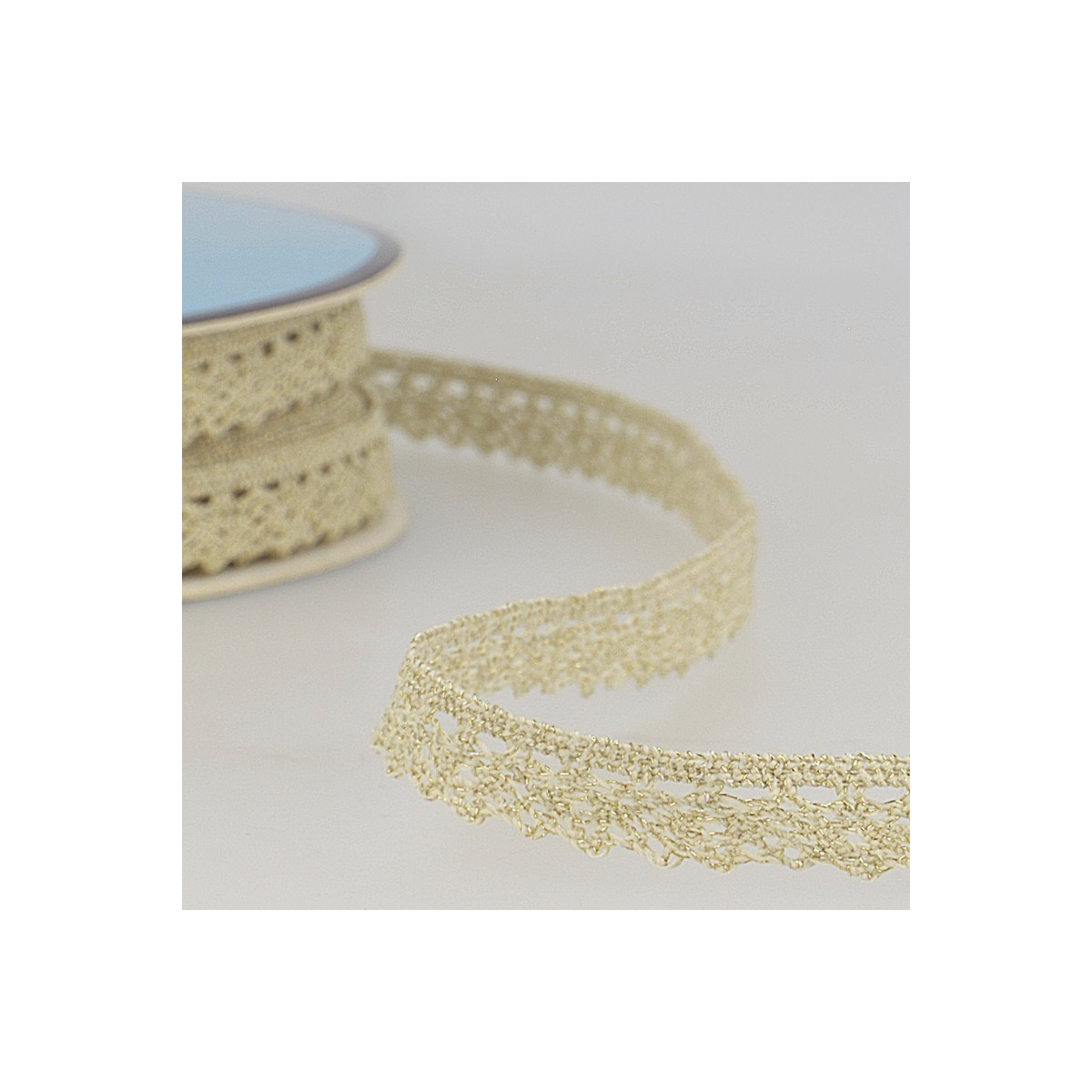 Galon dentelle métallisée 100% coton 10mm x1M Galon dentelle métallisée 100% coton 10mm x1M