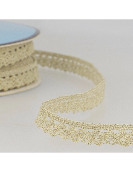Galon dentelle métallisée 100% coton 10mm x1M