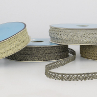 Galon dentelle métallisée 100% coton 10mm x1M
