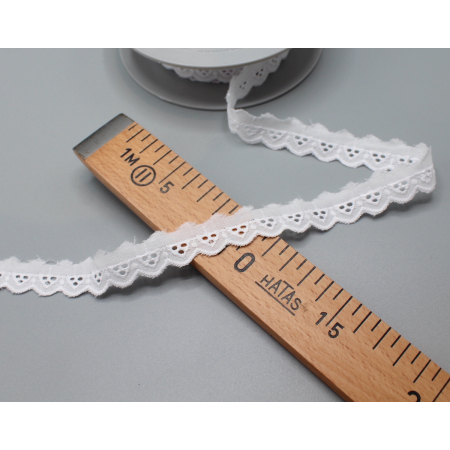 Galon coton broderie anglaise brodé 16mm x 1m Galon coton broderie anglaise brodé 16mm x 1m