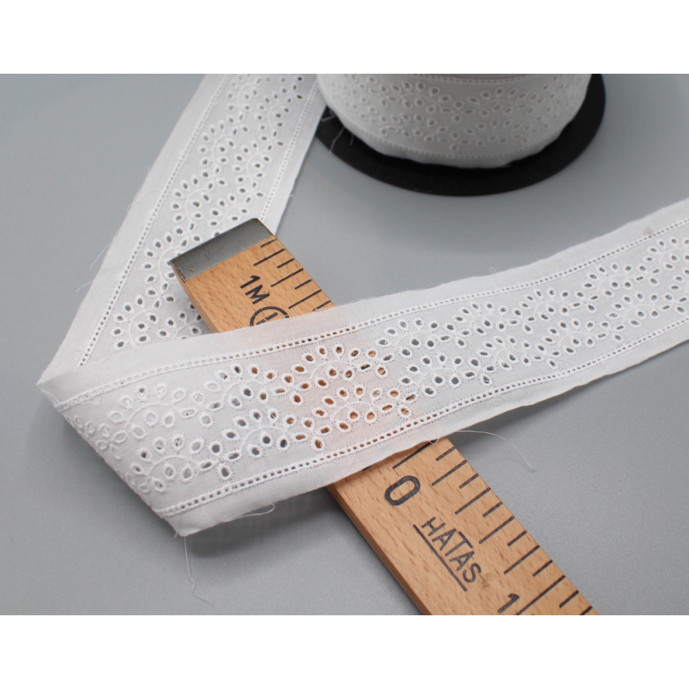 Galon coton broderie entredeux anglaise brodé 57mm x 1m