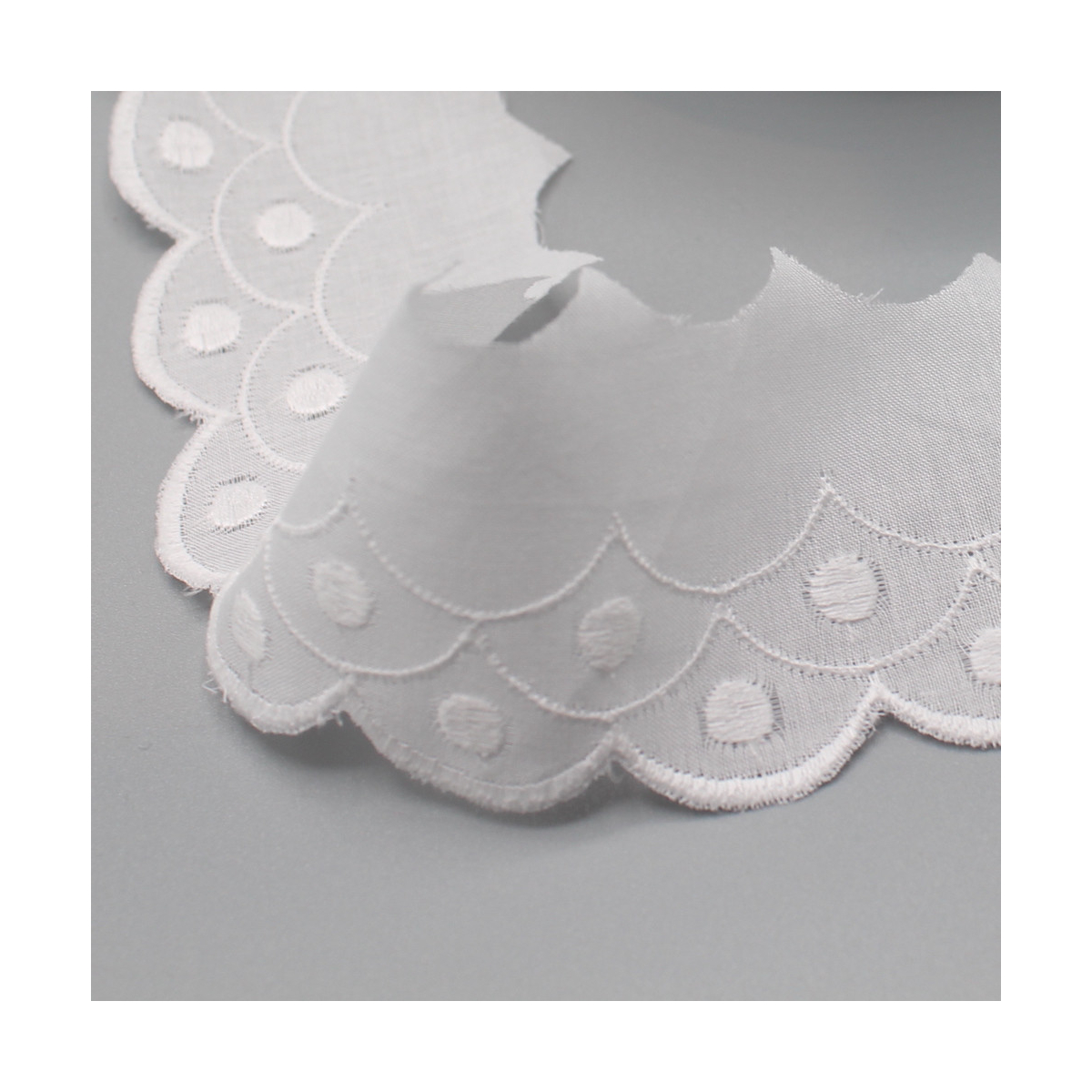 Galon coton broderie anglaise brodé 45mm x 1m Galon coton broderie anglaise brodé 45mm x 1m