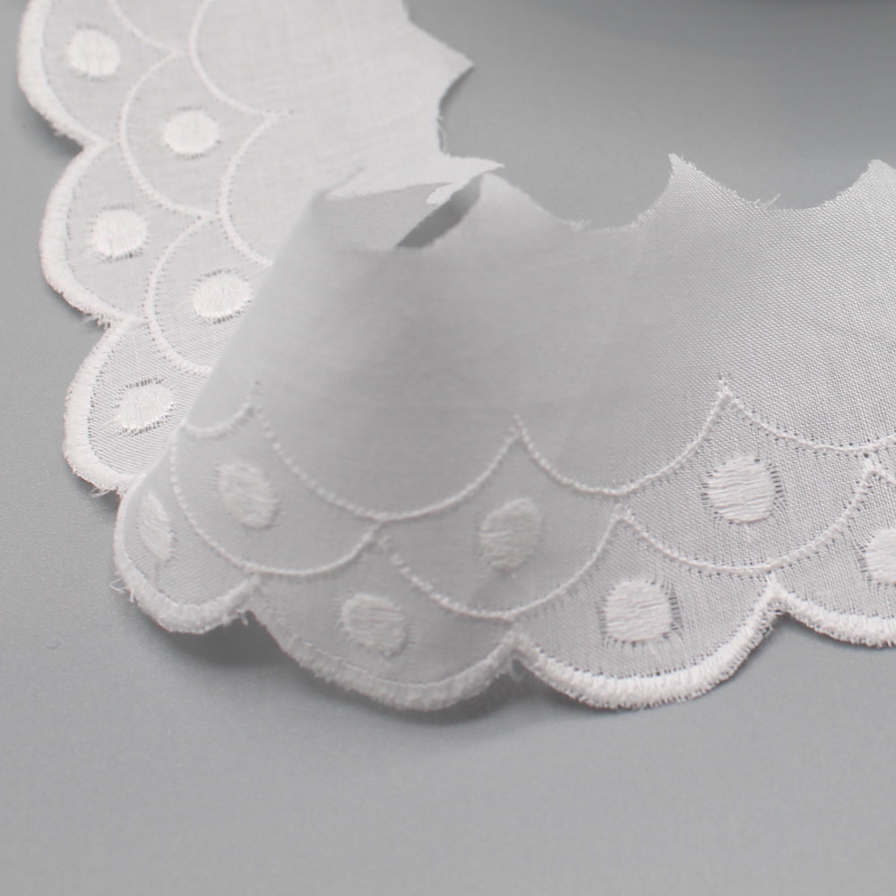 Galon coton broderie anglaise brodé 45mm x 1m
