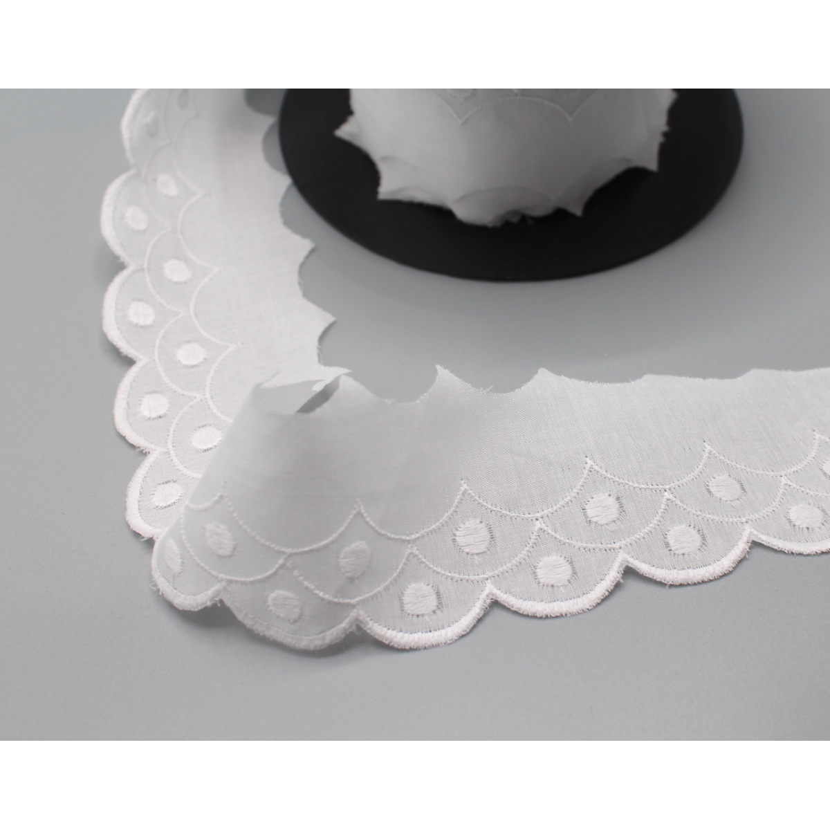 Galon coton broderie anglaise brodé 45mm x 1m Galon coton broderie anglaise brodé 45mm x 1m