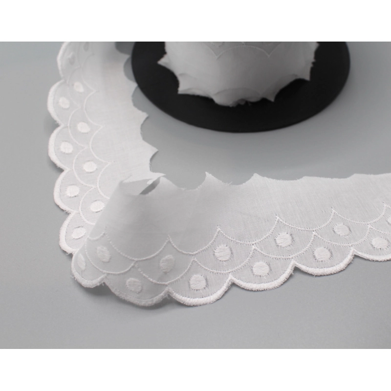 Galon coton broderie anglaise brodé 45mm x 1m
