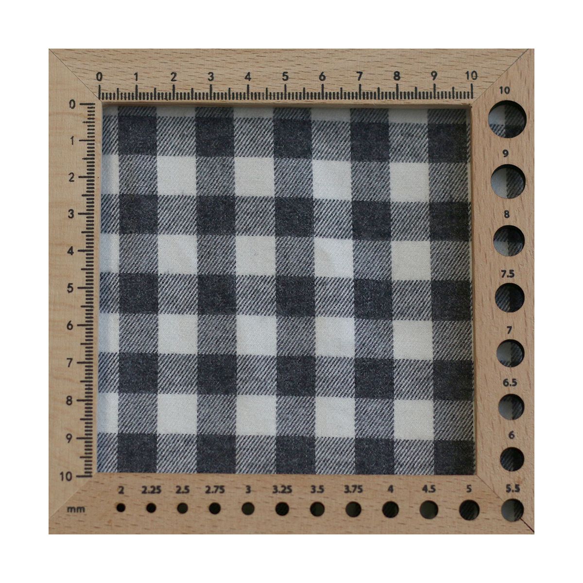 Charles - Coton gratté organique vichy écru et gris