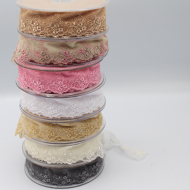 Galon dentelle tulle brodé 30mm x 1m
