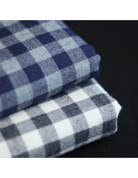 copy of Charles - Coton gratté organique vichy écru et gris