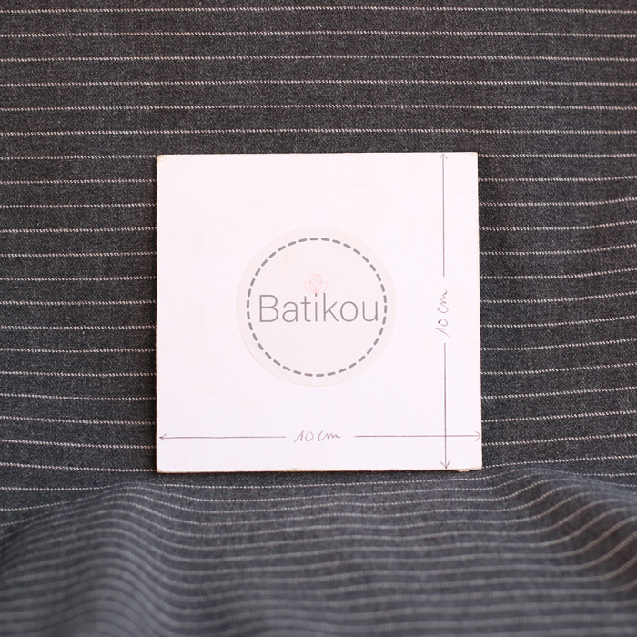 Tissu sergé de coton gratté organique rayures tissées anthracite