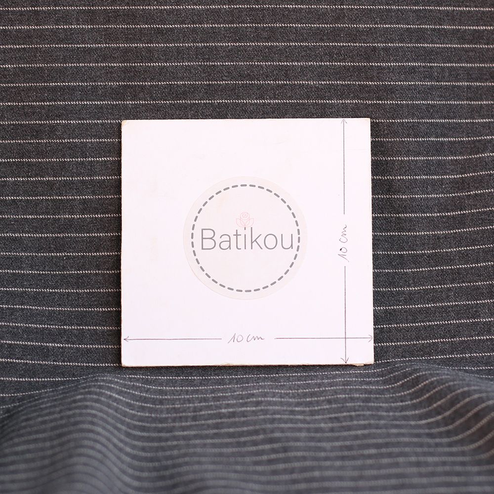 Tissu sergé de coton gratté organique rayures tissées anthracite